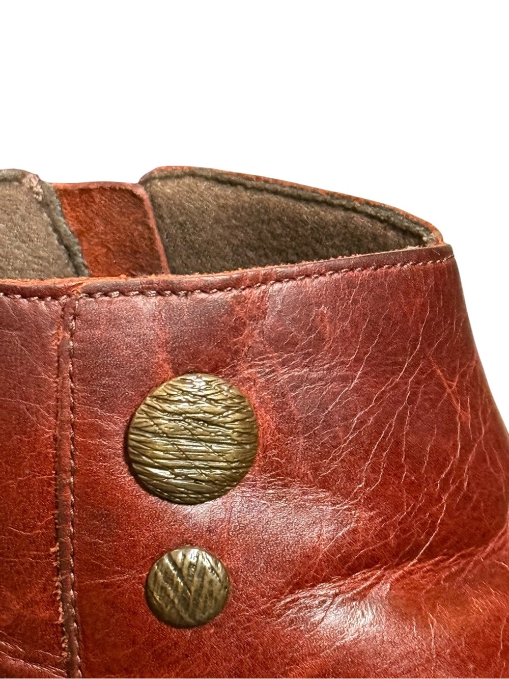 SAS Silhouette Chestnut Brown Leather Ankle Boots 8 WW - Picture 8 of 12